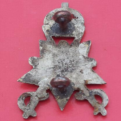 (India) Prince Albert Victor's Own Cavalry - King's Crown White Metal Cap Badge - Image 2