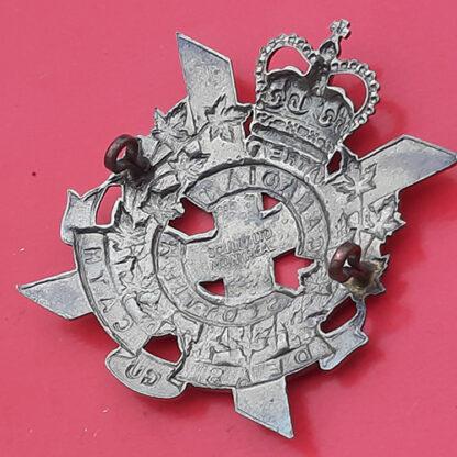 (Canada) The Canadian Scottish - Queen's Crown White Metal Cap Badge - Image 2