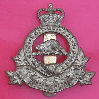 (Canada) The Royal Canadian Army Pay Corps - Queen's Crown Gilding Metal Cap Badge