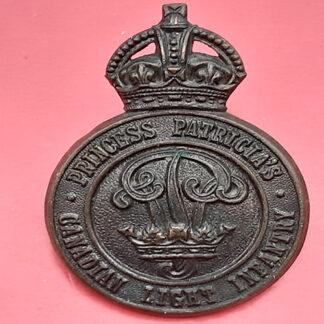 (Canada) Princess Patricia's Canadian Light Infantry - King's Crown Gilding Metal Cap Badge