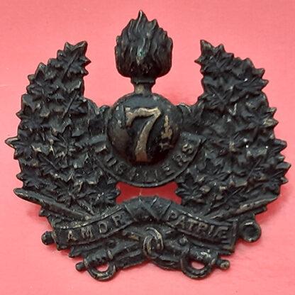 (Canadian Militia) 7th Regiment Fusiliers - Blackened Brass Cap Badge