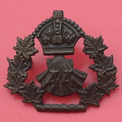 (Canadian Militia) 44th Lincoln & Welland Regiment - Queen Victoria's Crown Gilding Metal Cap Badge