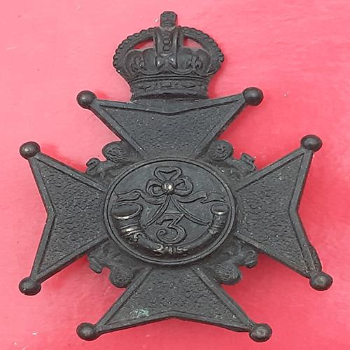 Canadian Militia Rd Regiment Victoria Rifles Of Canada Kings Crown Blackened Brass Cap