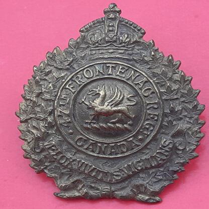 (Canadian Militia) 47th Frontenac Regiment - Queen Victoria's Crown Gilding Metal Cap Badge