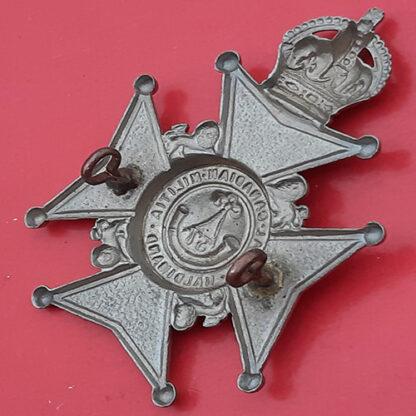 (Canadian Militia) 37th Regiment (Haldimand Rifles) - King's Crown White Metal Cap Badge - Image 2