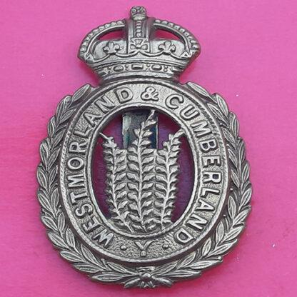 The Westmorland & Cumberland Yeomanry -King's Crown Gilding Metal Cap Badge