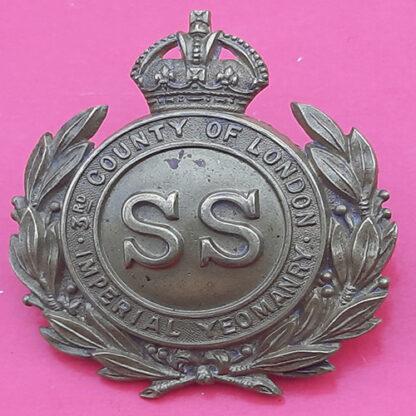 The 3rd County Of London Imperial Yeomanry (Sharpshooters) - King's Crown Gilding Metal Cap Badge