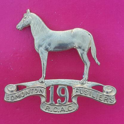 (Canada) 19th Edmonton Fusiliers (R.C.A.C) - Gilding Metal Cap Badge