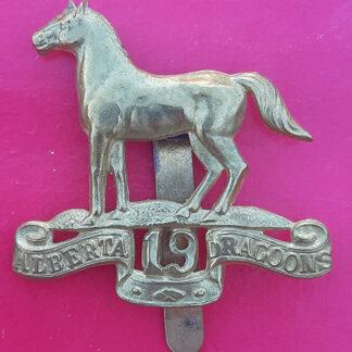 (Canada) 19th Alberta Dragoons - Gilding Metal Cap Badge