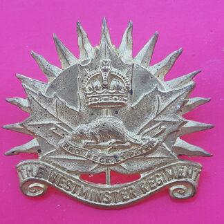 (Canada) The Westminster Regiment -King's Crown Gilding Metal Cap Badge