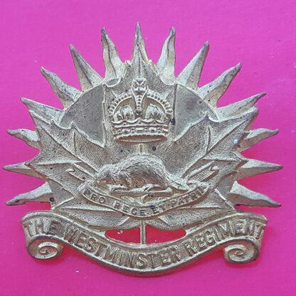 (Canada) The Westminster Regiment -King's Crown Gilding Metal Cap Badge