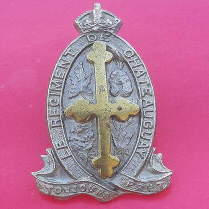 (Canada) Le Regiment De Chateauguay - King's Crown Bi-Metal Cap Badge