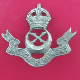 (India) The 10th Baluch Regiment - Cast White Metal Cap Badge