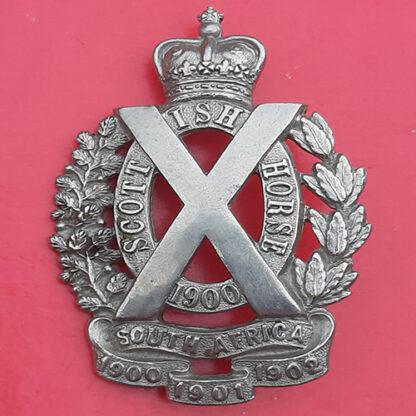 The Scottish Horse - Officer's Silver Plate Belt Or Cap Badge