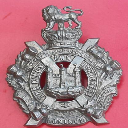The 25th Of Foot King's Own Borderers - Queen Victoria's Crown White Metal Cap Badge