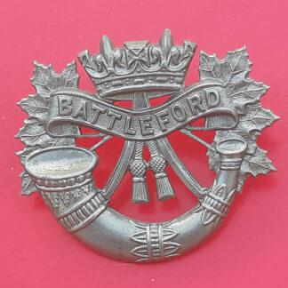 (Canada) The Battleford Light Infantry - White Metal Cap Badge
