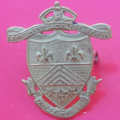 (Canada) Le Regiment De Levis - King's Crown Gilding Metal Cap Badge