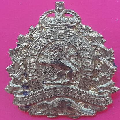 (Canada) Le Regiment De Hyacinthe - King's Crown Gilding Metal Cap Badge