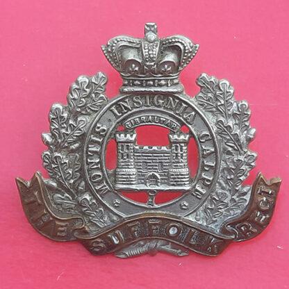 The Suffolk Regiment - Queen Victoria's Crown Bi-Metal Cap Badge