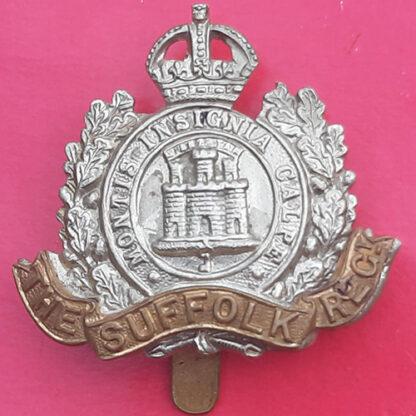 The Suffolk Regiment - King's Crown Bi-Metal Cap Badge
