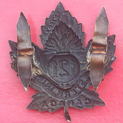 (Canada) WW1 Canadian Expeditionary Force 121st Infantry Battalion (Western Irish) - Brass Cap Badge - Image 2