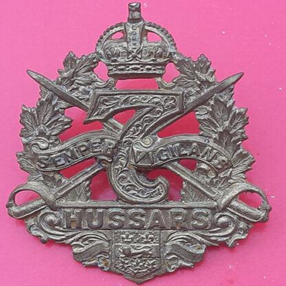 (Canada) 7th Hussars - King's Crown Gilding Metal Cap Badge