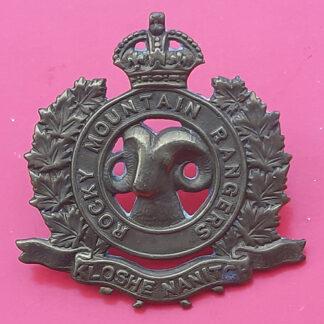 (Canada) The Rocky Mountain Rangers - King's Crown Gilding Metal Collar Badge