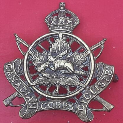(Canada) The Canadian Corps Of Cyclists Battalion - King's Crown Gilding Metal Cap Badge