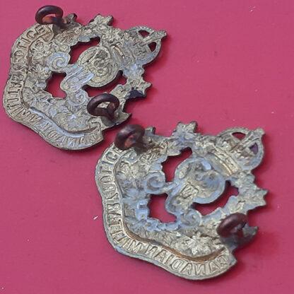 (Canada) The Canadian Military Police - King's Crown Gilding Metal Collar Badges - Image 2