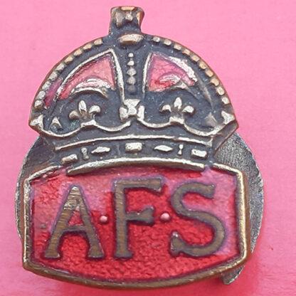 Army Fire Service - King's Crown Enamelled Button Hole Badge