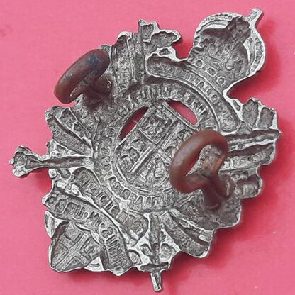The London Rifle Brigade - King's Crown White Metal Field Service Cap Badge - Image 2