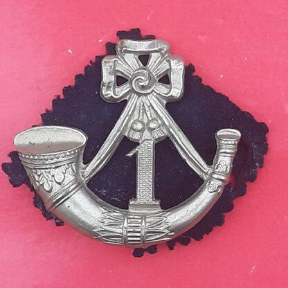 The 1st Cinque Ports Rifle Volunteers - White Metal Forage Cap Badge