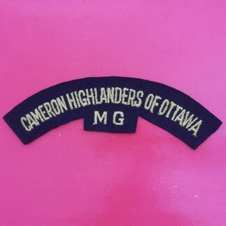 (Canada) The Cameron Highlanders Of Ottawa M.G - Cloth Shoulder Title