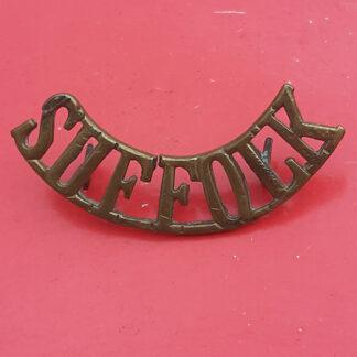 The Suffolk Regiment - Gilding Metal Shoulder Title