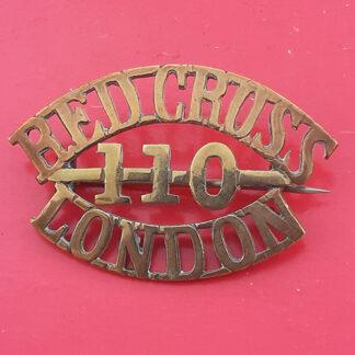 110th Detachment (London) The Red Cross - Gilding Metal Shoulder Badge