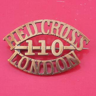 110th Detachment (London) The Red Cross - Gilding Metal Shoulder Badge