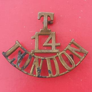 T. 14 Territorials (London Scottish) - Gilding Metal Shoulder Title