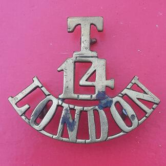 T. 14 Territorials (London Scottish) - Gilding Metal Shoulder Title