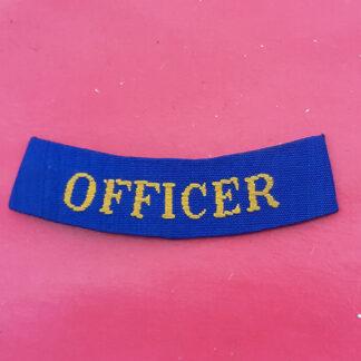 Control Commission Germany "Officer" -  Yellow On Blue Cloth Shoulder Title