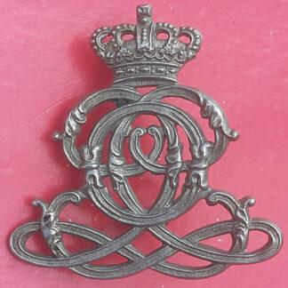 The Queen's Own Yorkshire Dragoons - Officer's White Metal Collar Badge