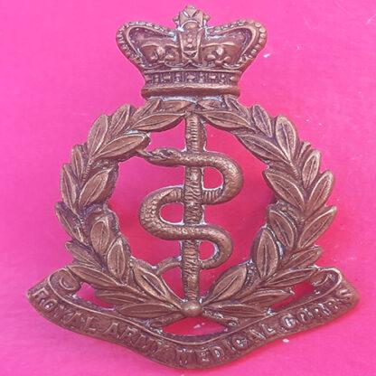 The Royal Army Medical Corps - Queen Victoria's Crown Gilding Metal Cap Badge