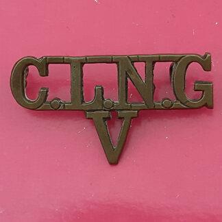 City of London National Guard Volunteers - Gilding Metal Shoulder Title