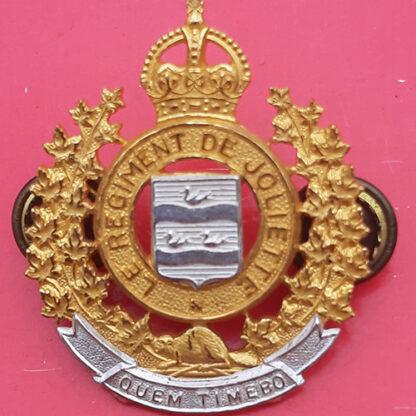 (Canada) Le Regiment De Joliette - Officer's Silver & Gilt Cap Badge