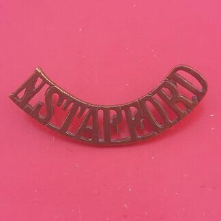 The North Staffordshire Regiment - Gilding Metal Shoulder Title.