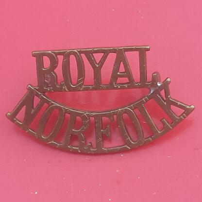 The Royal Norfolk Regiment - Gilding Metal Shoulder Title.
