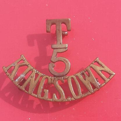 5th King's Own Royal Regiment (Lancaster) Territorials - Gilding Metal Shoulder Title.