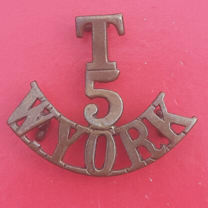 5th West Yorkshire Regiment Territorials - Gilding Metal Shoulder Title.