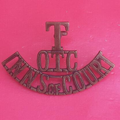Inns of Court Territorials O.T.C - Gilding Metal Shoulder Title.