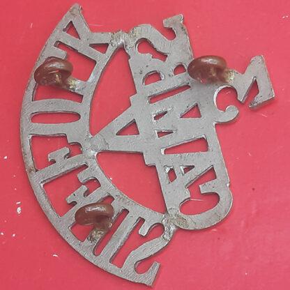 3rd (Cambridgeshire) Volunteer Battalion The Suffolk Regiment - White Metal Shoulder Title. - Image 2
