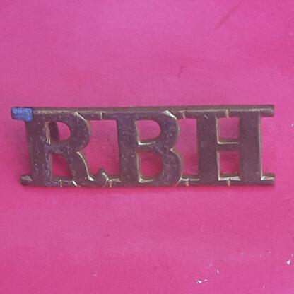The Royal Bucks Hussars - Gilding Metal Shoulder Title.